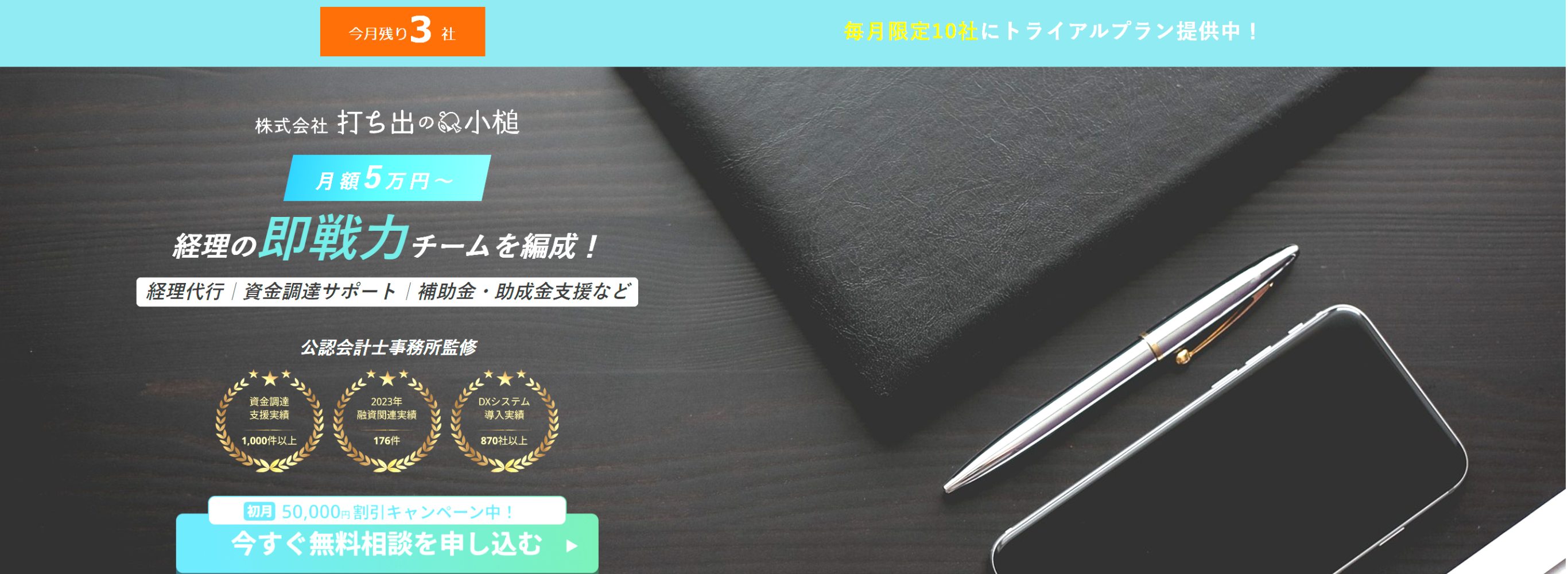 経営者に寄り添う経理サービス/打ち出の経理